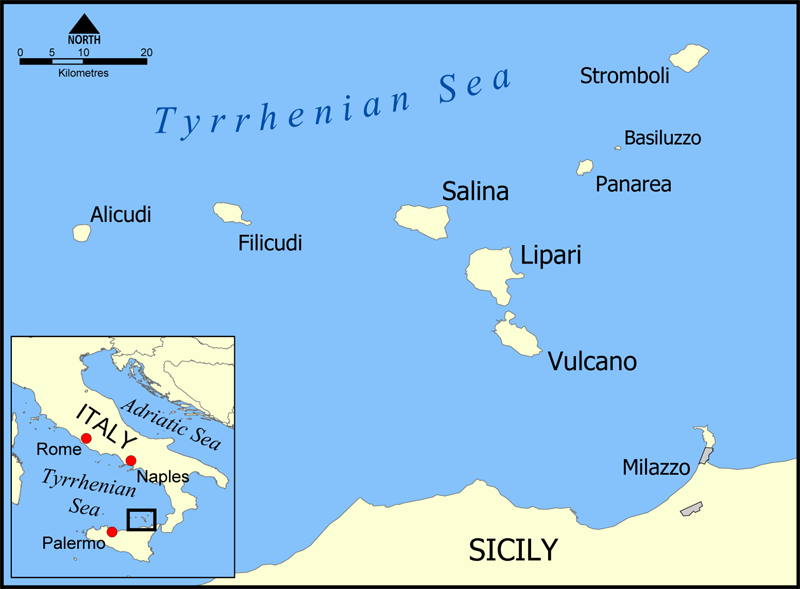 Liparische Inseln und die Vulkane